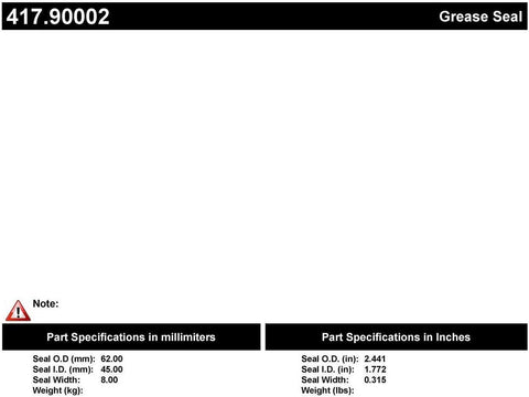 Centric 417.90002 Premium Oil Seal