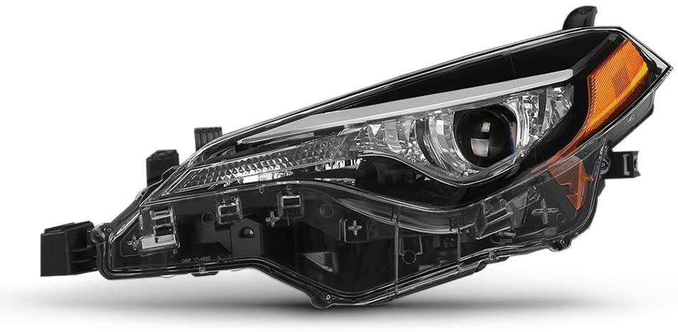 [For 2017-2019 Toyota Corolla L & LE Model] Driver Side Black Housing OE-Style Single Projector Beam Headlight Headlamp Assembly