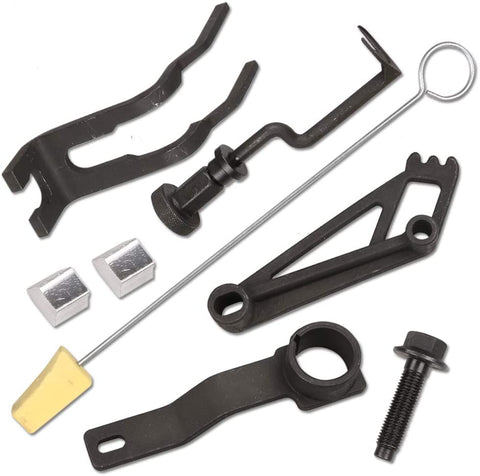 MOSTPLUS Camshaft Crankshaft Phaser Holder Positioning Tool for Ford 4.6L/5.4L/6.8L 3V Engines Timing Chain Locking Wedge Set with Lockout & Pulley Bolt-7 Pcs