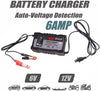 KATBO Automatic Battery Charger 6V 12V Auto-Voltage Detection， 2Amp 6 Amp Lead Acid Battery Float Charger Maintainer With LCD Display For Motorcycle Car Boat Marine Lawn mower Atv Toy Car