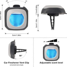 Airbreezy Car Air Freshener, 6 Car Freshener Vent Clips, 4ml Each, Long-Lasting Car Fragrance, Up to 180 Days, Blue Sky/New Car Scents