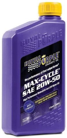 Royal Purple Max-Cycle 20W-50 High Performance Synthetic Motorcycle Oil, 32Oz, pack of 6