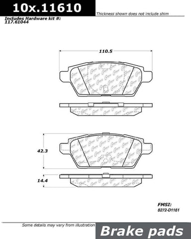 Centric Parts 106.11610 Brake Pads