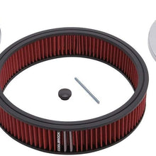 Edelbrock 4268 Air Cleaner Elite II 14in. Diameter with 3in. Element Standard Height Polished Air Cleaner Assembly Elite 2 Series Polished 14" Round Air Cleaner - 3" Pro-Flo Element