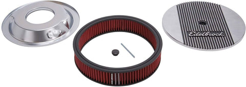 Edelbrock 4268 Air Cleaner Elite II 14in. Diameter with 3in. Element Standard Height Polished Air Cleaner Assembly Elite 2 Series Polished 14