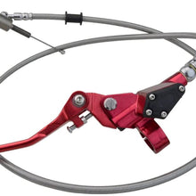 GOOFIT 7/8"22mm Motorcycle Hydraulic Clutch Brake Lever 1200mm Master Cylinder for 125cc 150cc 180cc 200cc 250cc Vertical Motor Off Road Motorcycle Scooter Pit Pocket Bike Motocross Red