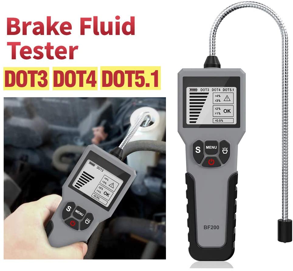HZGrille Car Brake Fluid Tester/Automotive Liquid Testing Tool for DOT3 / DOT4 / DOT5.1, LCD/Led Display/Audible and Bright Alarm Prompt,for Quick Detection