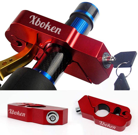 Xboken Motorcycle Handlebar Lock Universal CNC with 2 Keys to Secure Your Motorcycle Bike ATV Moped Scooter in Under 5 Seconds