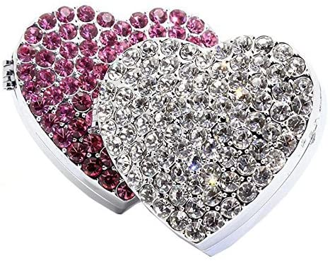 Bestbling Crystal Bling Sparking Car Fragrance Heart Car Diffusser Air Freshener with Vent Clip(Pink)