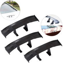 Creatiee 3Pcs Universal Car Mini Spoiler Wing, Auto Car Tail Wing Mini Auto Carbon Fiber Texture Decoration Without Perforation Tail Decoration, 6.7 Inch(Black)