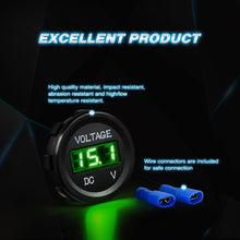 Nilight LED Digital Display Voltmeter Panel DC12V Waterproof Digital Round Panel VoltVolt Tester Gauge for Boat Marine Vehicle Motorcycle Truck ATV UTV, 2 Years Warranty