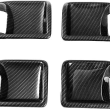 RT-TCZ Carbon Fiber ABS Car Inner Door Handle Bowl Cover Trim Frame Decor for 2011-2017 Jeep Wrangler JK JKU 4-Door