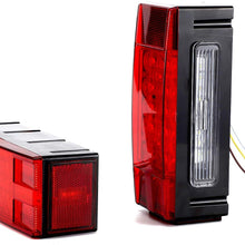 LivTee Super Bright 12V Waterproof Trailer Lights LED kit Brake Stop Tail License Lights for Camper Truck RV Boat Snowmobile, Red/White