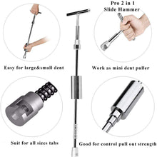 GLISTON Car Dent Puller Kit, Paintless Dent Repair Remover, Pro Slide Hammer Tools with 16pcs Thickened Black Tabs for DIY Automobile Body Hail Damage Removal