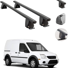 OMAC Auto Exterior Accessories Fixed Point Roof Rack Crossbars | Aluminum Black Lockable Roof Top Cargo Management Racks | Luggage Ski Kayak Carriers Set 2 Pcs | Fits Ford Transit Connect 2010-2013