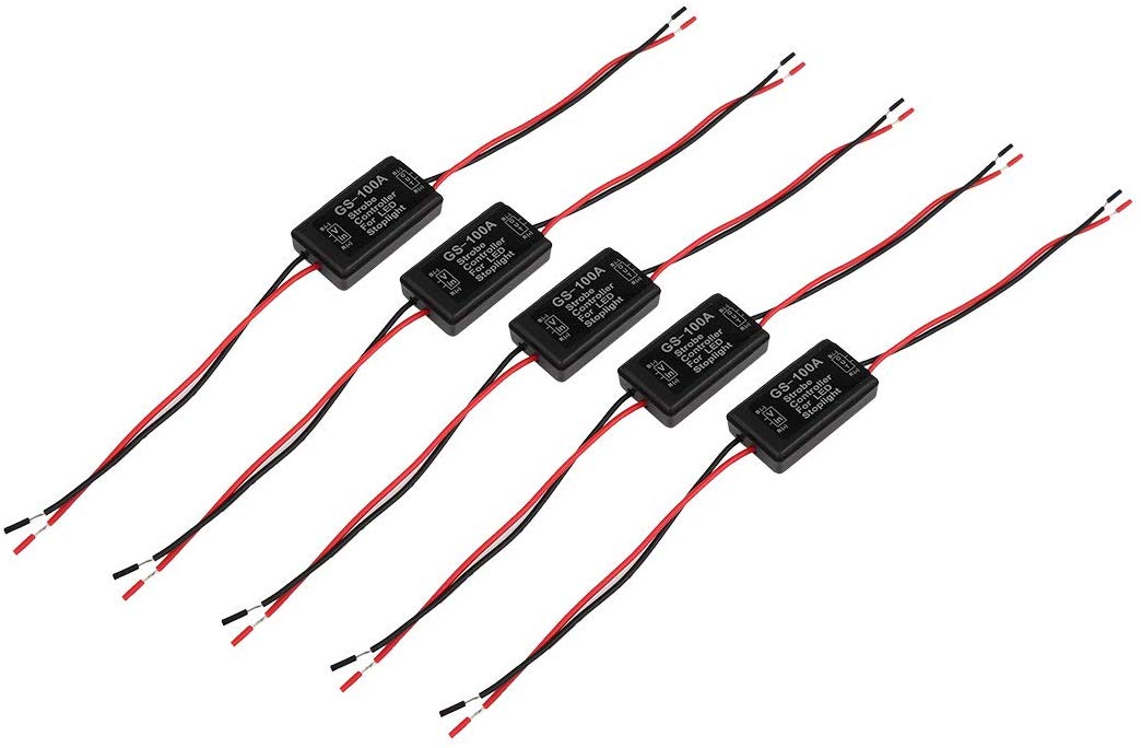 X AUTOHAUX 5pcs GS-100A LED Stop Light Anti Flicker Flash Module Strobe Controller for Car