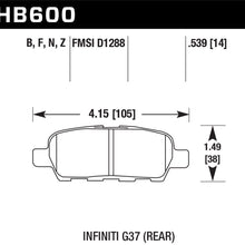 Hawk Performance HB600F.539 HPS Performance Ceramic Brake Pad