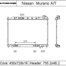 AUTOSAVER88 Radiator Compatible with 2003-2007 Nissan Murano S SE SL 3.5L V6 AT w/Oil Cooler ATRD1069