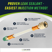 Leak Saver: Direct Inject - Refrigerant Leak Sealer - For Systems Up to 5 Tons - Compatible With Most Air Conditioner and Refrigeration Systems - Proudly Made in the USA