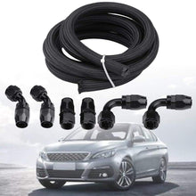 Fuel Transfer Hose, 12FT/360cm AN10 Fitting Stainless Steel Nylon Oil Fuel Hose Line with End