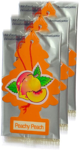 LITTLE TREES Car Air Freshener | Hanging Paper Tree for Home or Car | Peachy Peach | 3 Pack