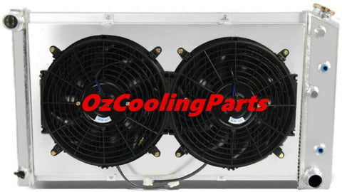 OzCoolingParts 3 Row Core Full Aluminum Radiator + 2 x 12