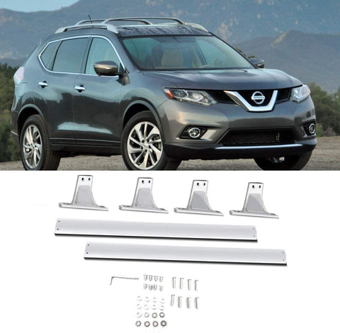 Deebior 2pss Silver Aluminum Roof Rack Cross Bar Luggage Carrier Rail Compatible With 14-16 Rogue X-Trail