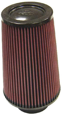 K&N Universal Air Filter - Carbon Fiber Top: High Performance, Premium, Replacement Filter: Flange Diameter: 3.375 In, Filter Height: 9 In, Flange Length: 0.75 In, Shape: Round Tapered, RP-5118