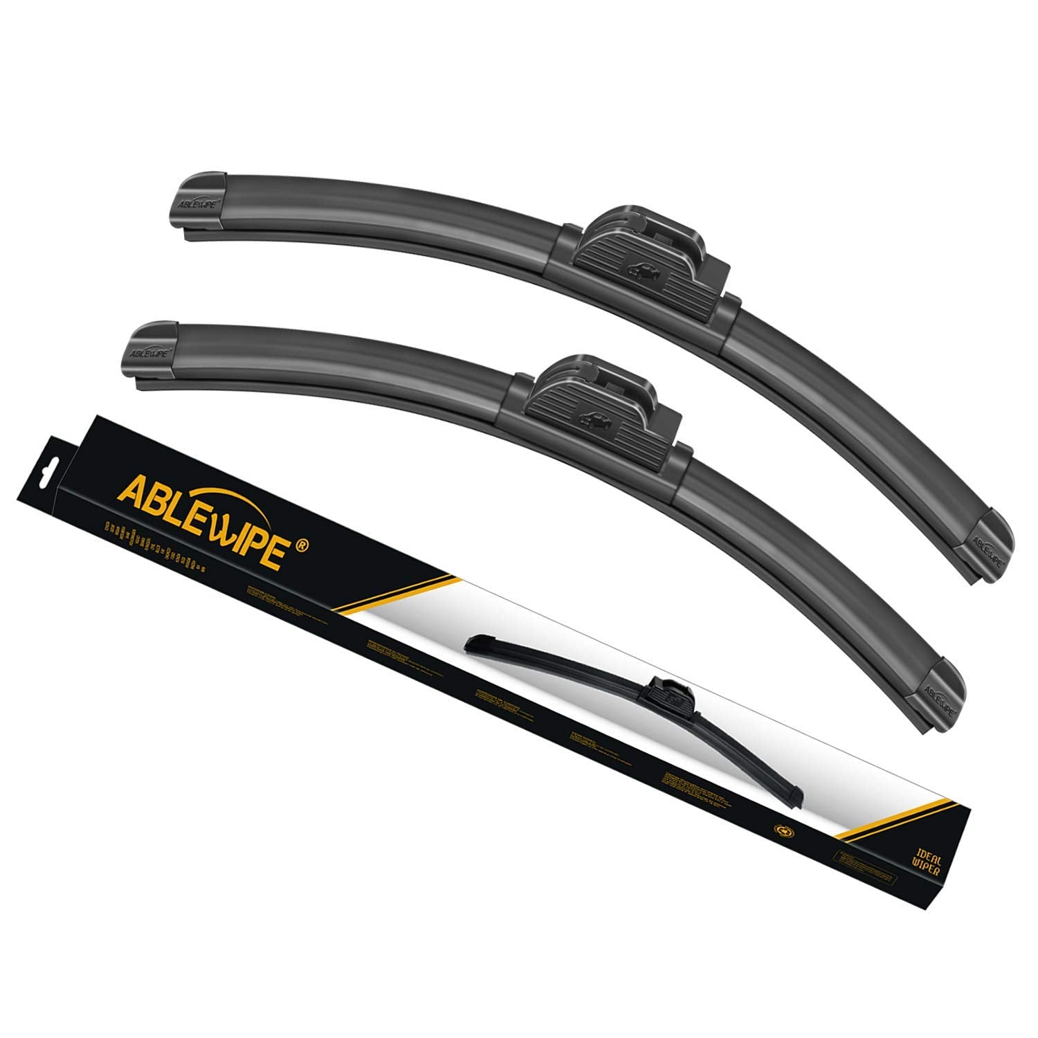 ABLEWIPE Windshield wiper baldes Front Window Bracketless U J Hook 24