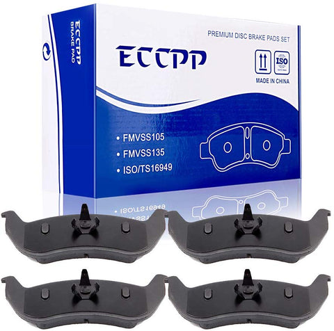 Brake Pads,ECCPP 4pcs Rear Ceramic Disc Brake Pads Kits for 2003-2011 Ford Crown Victoria,2010-2011 Ford Ranger,2004-2011 Lincoln Town Car,2003-2011 Mercury Grand Marquis