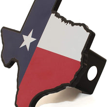 AMG Auto Emblems Premium State of Texas Flag (Texas Shaped) Solid Metal Black Heavy Duty Hitch Cover