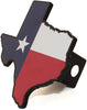 AMG Auto Emblems Premium State of Texas Flag (Texas Shaped) Solid Metal Black Heavy Duty Hitch Cover
