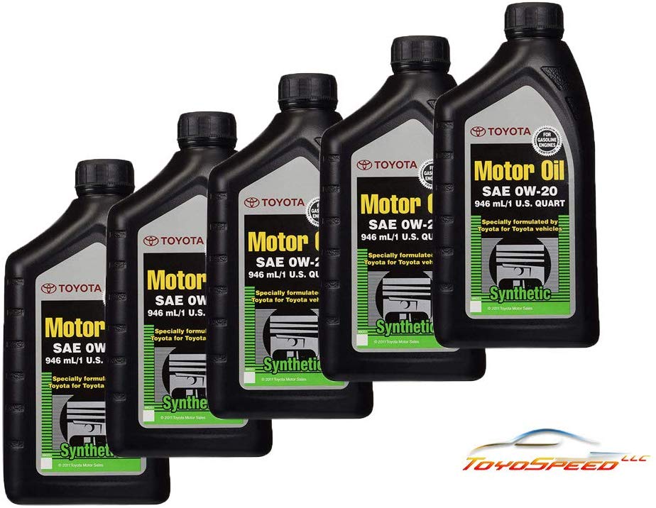 TOYOSPEED LLC FIT for Toyota Synthetic Motor Oil SAE 0W-20 Set 5 quarts