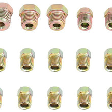 ECCPP Standard SAE Inverted Flare Brake Line Fittings Nuts Assortment 3/16" Kit Set