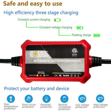 Foval Automatic Trickle Battery Charger 12V 1000mA Smart Battery Charger