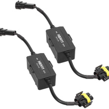 Vouke H8 H11 H9 H16 LED Headlight Canbus Wiring Kit,Error Free Anti Flicker Resistor Canceler Decoder,Plug'N'Play - Pack of 2