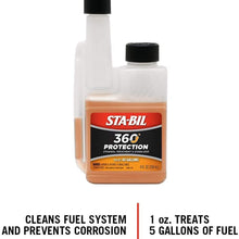 STA-BIL (22295 360 Protection Ethanol Treatment and Fuel Stabilizer - Prevents Corrosion - Prevents Ethanol Damage - Keeps Fuel Fresh for Up to 12 Months, 4 fl. oz.