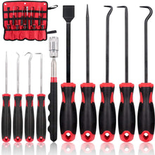 9Pcs Long Hook and Pick Set with Magnetic Telescoping Pick Up Tool Kit, Precision Scraper Gasket Scraping Hose Removal Puller Hook and Pick Set Perfect for Automotive and Electronic Tools