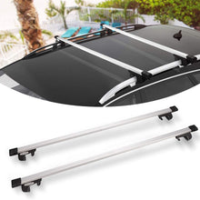 BUNKER INDUST 58" Car Rooftop Cross Bars, Universal Side Rail Mounted Adjustable Aluminum Roof Rack Crossbars with Keyed Locking Mechanism for Vehicles-Carry Your Kayak, Cargo Basket, Roof Bag Safely
