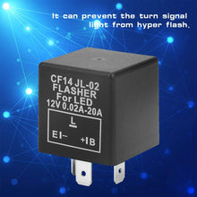 CF14 3 Pin LED Flasher Relay 12V Black Waterproof LED Relay for Turn Signal Light Hyper Flash Fix