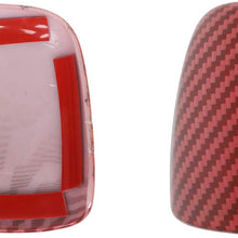 Voodonala for Challenger Gear Shift Knob Cover Trim Accessories for Dodge Challenger Charger 2015 up (Red/Black Grain)