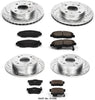 Power Stop K1240 Front & Rear Brake Kit with Drilled/Slotted Brake Rotors and Z23 Evolution Ceramic Brake Pads