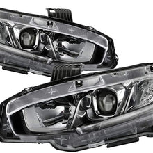 Carpart4u - LED light bar projector headlights for Honda Civic 2016-2018 (Black)