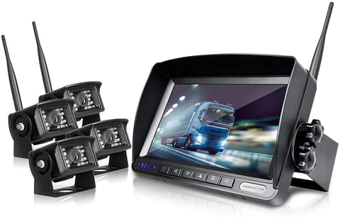 ZEROXCLUB Digital Wireless Backup Camera System Kit No Interference IP69 Waterproof Wireless Rearview Camera 7’’Wireless Reversing Monitor for Truck/Semi-Trailer/RV/Box Truck(BW4)