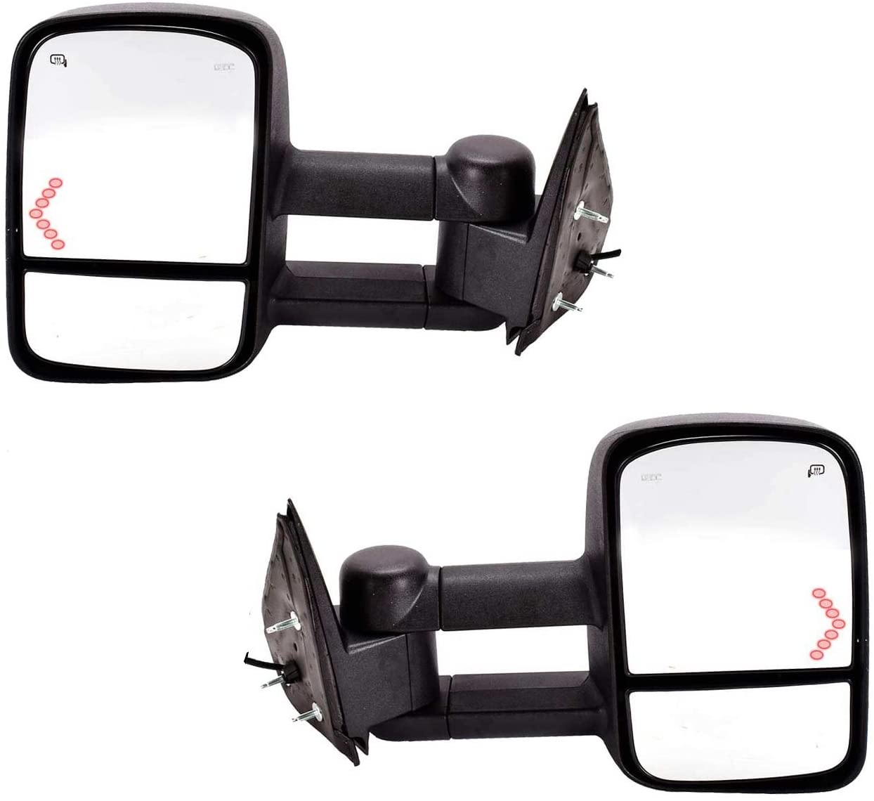 DEDC Tow Mirrors Side Mirrors Towing Mirrors Power Heated with Arrow Signal Light for 2003-2007 Chevrolet Silverado GMC Sierra 1 Pair