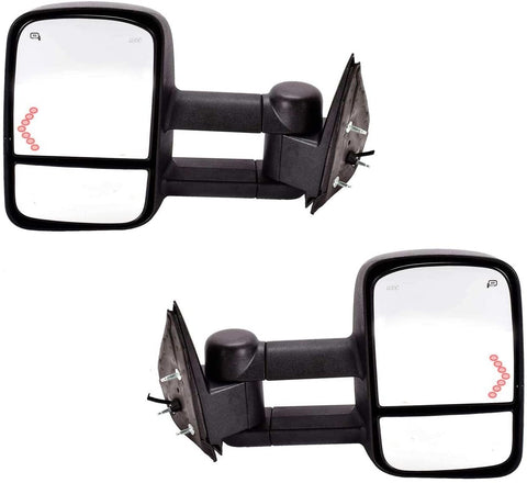DEDC Tow Mirrors Side Mirrors Towing Mirrors Power Heated with Arrow Signal Light for 2003-2007 Chevrolet Silverado GMC Sierra 1 Pair