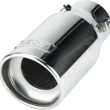 DC Sports EX-1013 Performance Bolt-On Resonated Muffler Slant Exhaust Tip with Clamps and Adapters for Universal Fitment on Most Cars, Sedans, and Trucks - Polished Stainless Steel