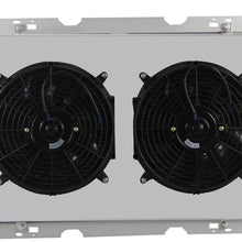 OzCoolingParts 3 Row All Aluminum Radiator + 2 x 12" Fan w/Shroud Kit for 1985-1997 86 87 88 89 90 91 92 93 94 95 96 Ford F-150 F-250 F-350 Bronco V8