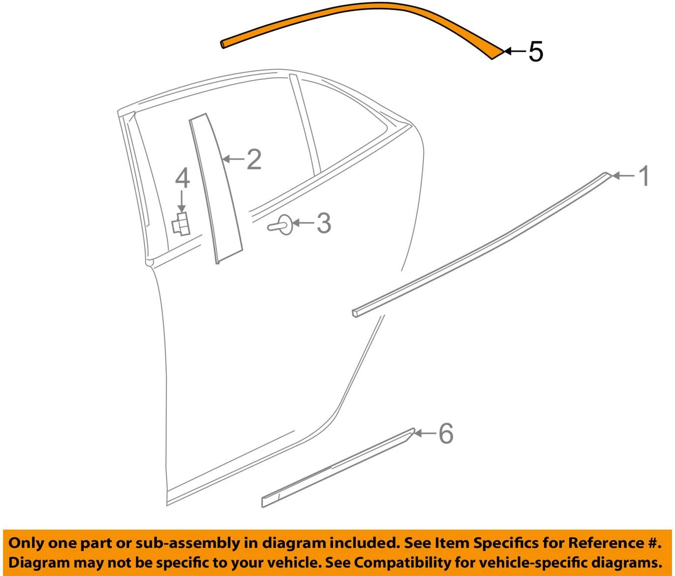 GM 23176658 MOLDING ASM-RR S/D WDO UPR RVL