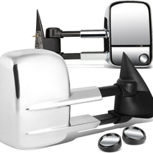 DNA Motoring TWM-022-T111-CH+DM-SY-022 Pair of Towing Side Mirrors + Blind Spot Mirrors